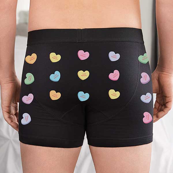 Conversation Hearts Personalized Valentines Day Boxer Briefs 7470