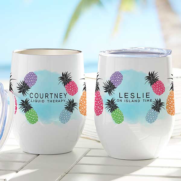 Pineapple Custom Insulated Tumbler Large Iced Coffee Cup With