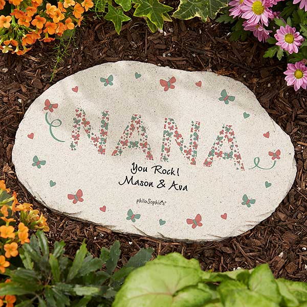 Floral Mom philoSophie's Personalized Round Garden Stone - 29948
