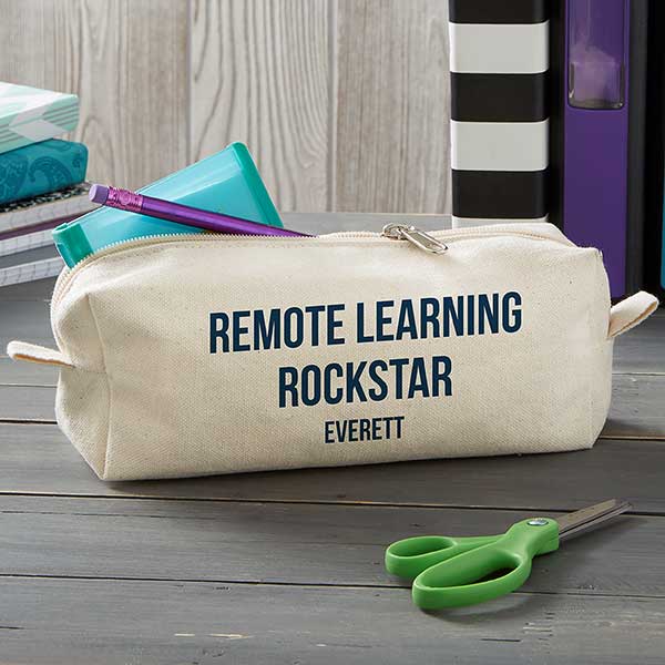 Write Your Own Personalized Canvas Remote Learning Pencil Case - 30003