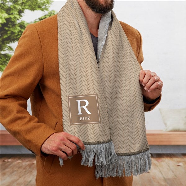 Monogram wool cashmere scarf sage