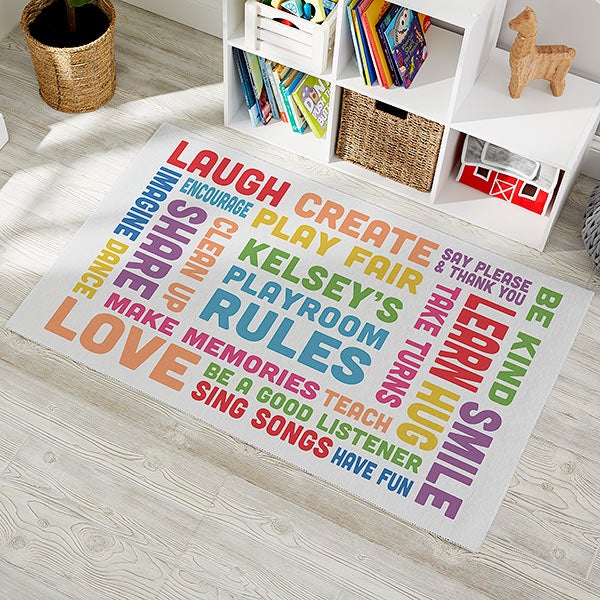 Playroom Rules Personalized Playroom Area Rugs