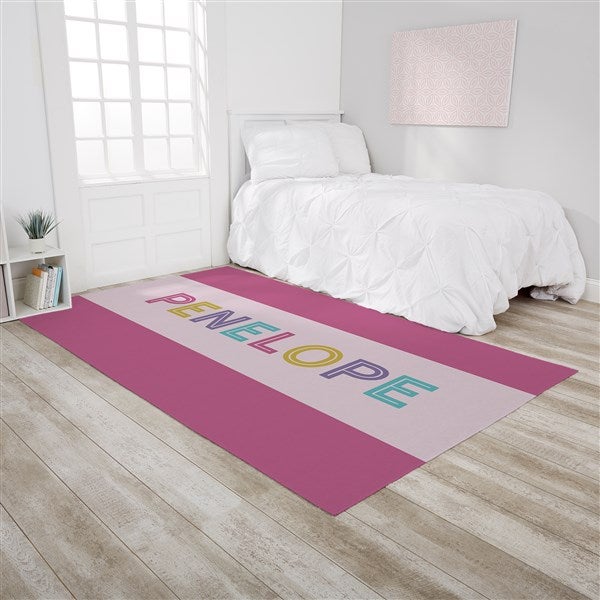 Girls Colorful Name Personalized Kids Room Area Rugs - 30378