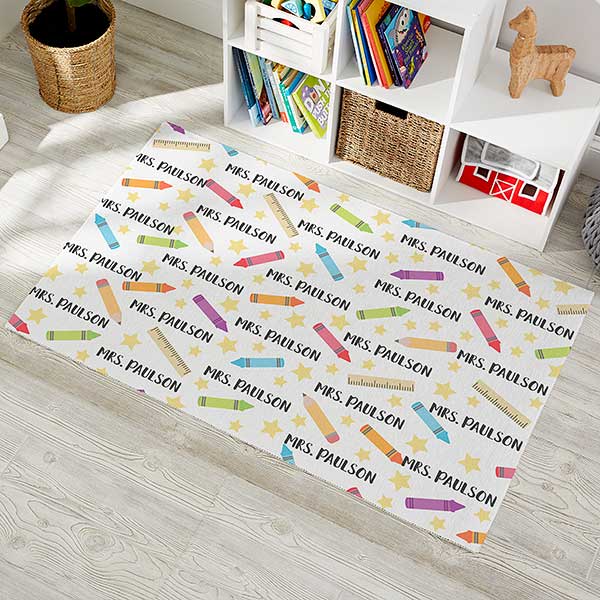 School Supplies Personalized Classroom Area Rugs