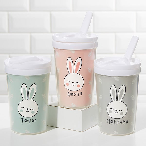 Pastel Bunny Personalized Toddler 8oz. Sippy Cup