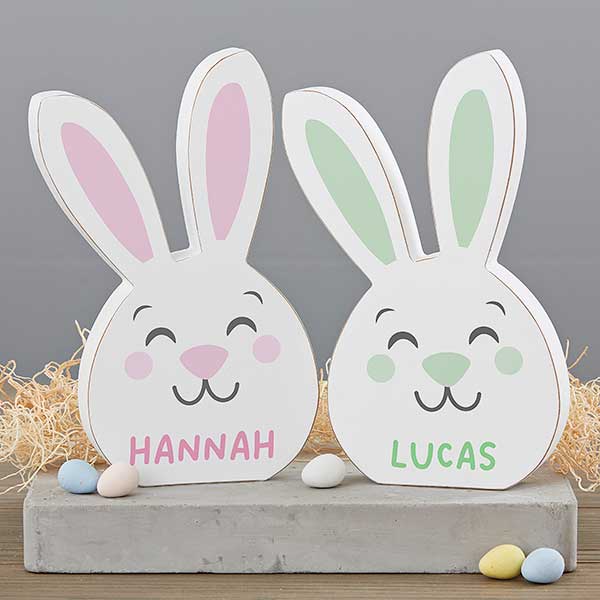 Easter Bunny & Chick Personalized Wooden Easter Decorations - 30738