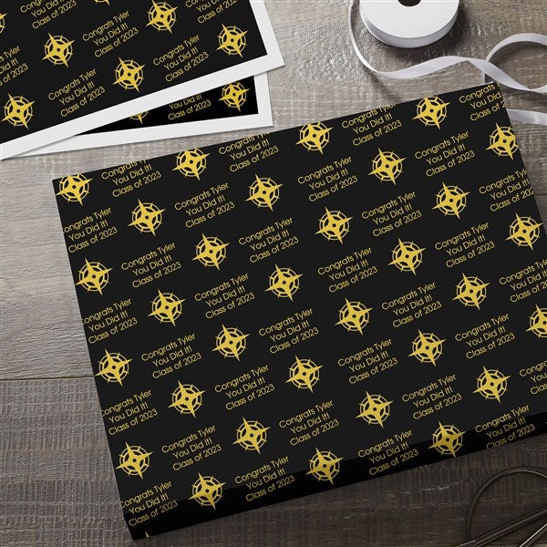 Icon Step & Repeat Personalized Wedding Wrapping Paper Sheets