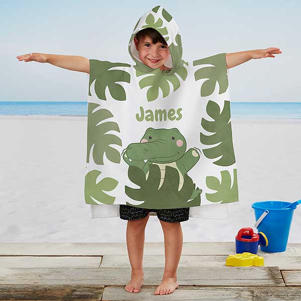 Jolly Jungle Personalized Kids Poncho Beach & Pool Towel - 30935