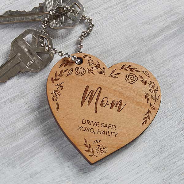  MUUJEE Drive Safe My Love Keychain - Engraved Wooden