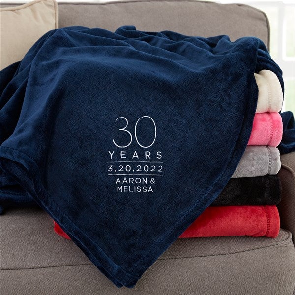 Modern Anniversary Personalized Fleece Blanket  - 31313