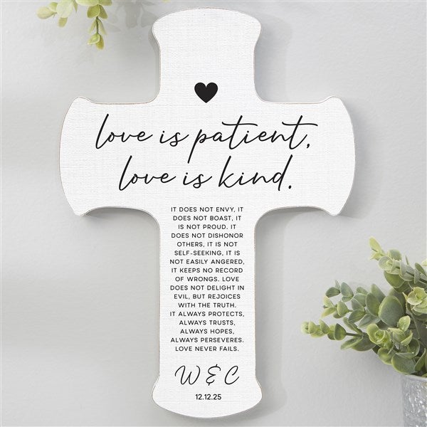 Love Is Patient Personalized Wedding Cross - 31318