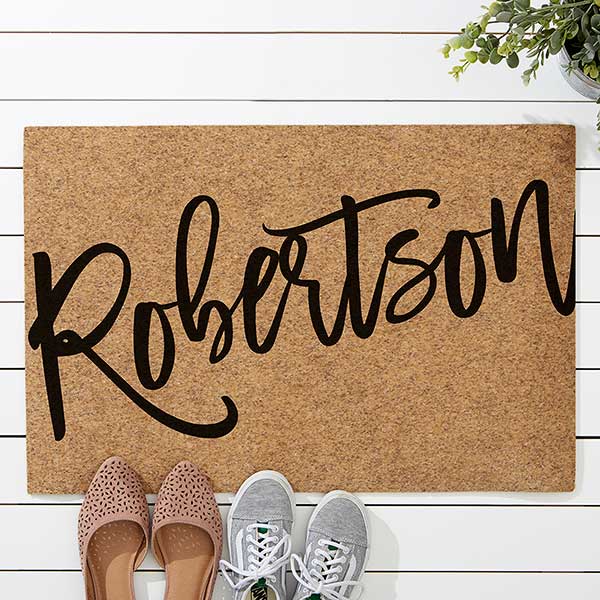 Bold Family Name Personalized Synthetic Coir Doormats - 31465