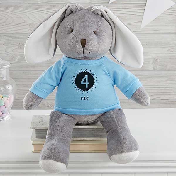 It's Your Birthday Personalized Birthday White/ Grey Bunny  - 31672