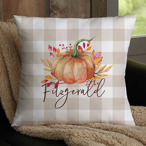 Autumn Watercolors Personalized Fall Throw Pillows - 31897