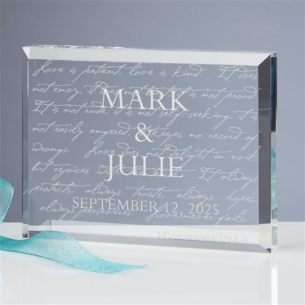 Personalized Love Is Patient Glass Keepsake Sculpture - 3193