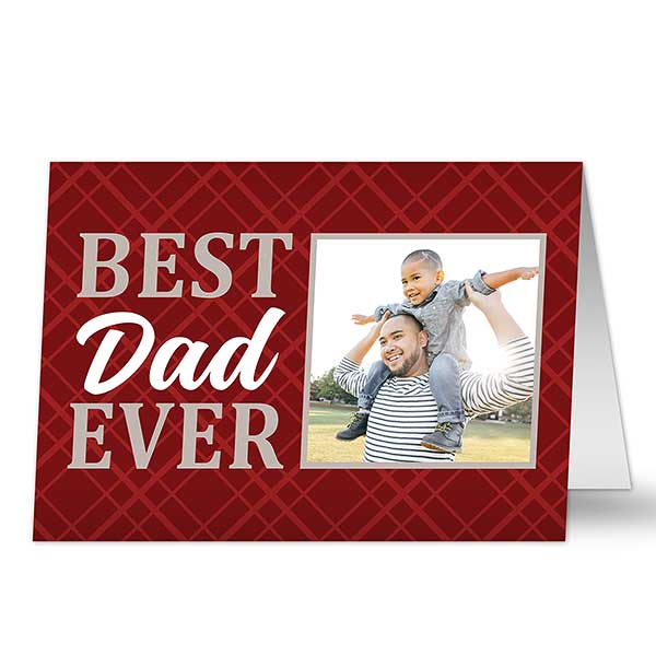 Best Dad Ever Personalized Father's Day Photo Greeting Cards - 31938