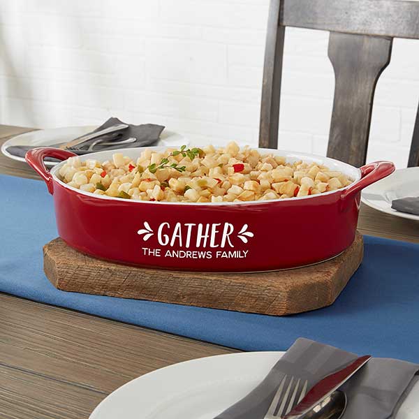 Personalization Mall Gather & Gobble Personalized Classic Oval Baking Dish