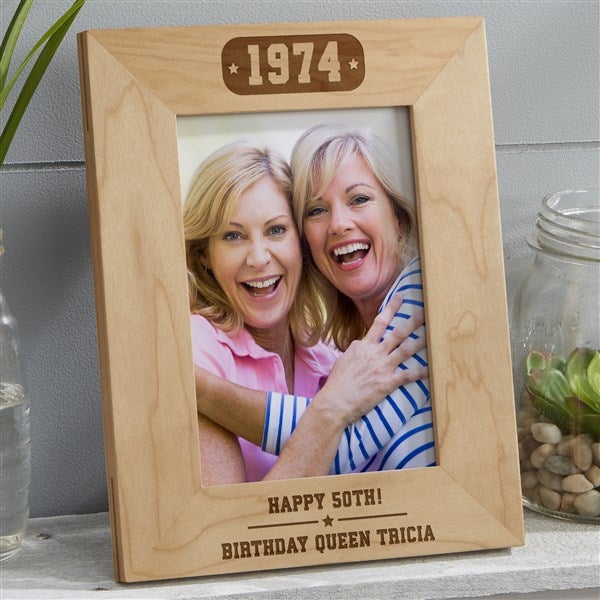 Vintage Birthday Engraved Wood Picture Frames - 32015