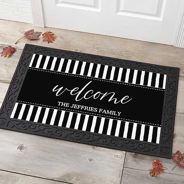 Halloween Doormat  Personalized Halloween Family Welcome Doormat