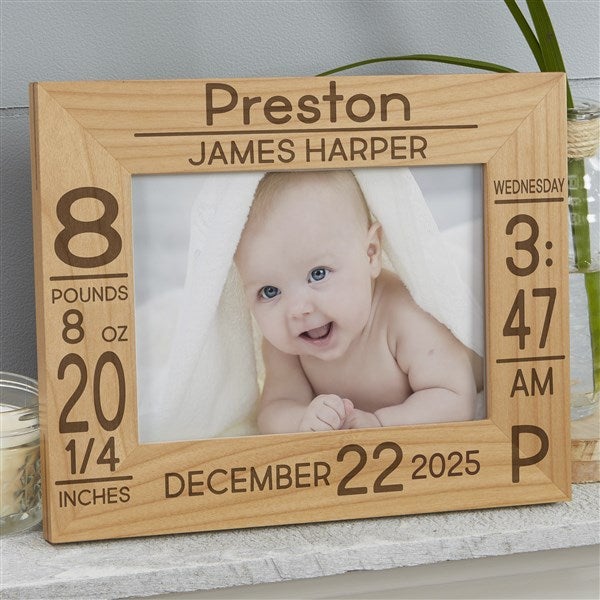 Baby Birth Information Personalized Wooden Picture Frames - 32086