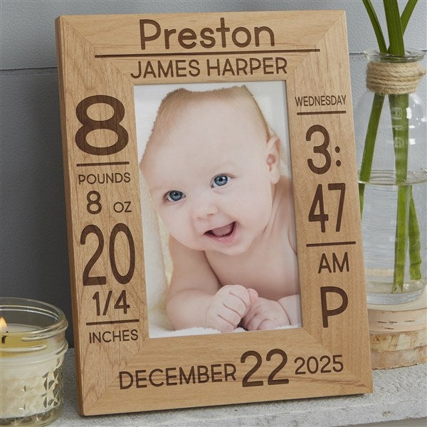 Baby Birth Information Personalized Wooden Picture Frames - 32086