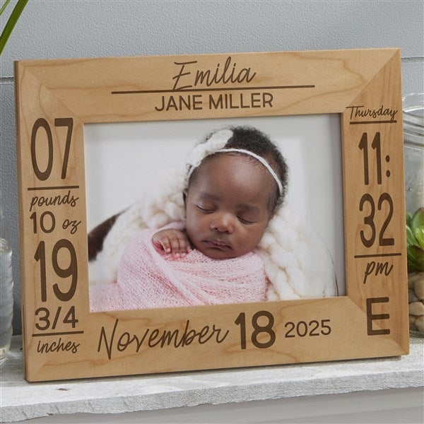 Baby Birth Information Personalized Wooden Picture Frames - 32086