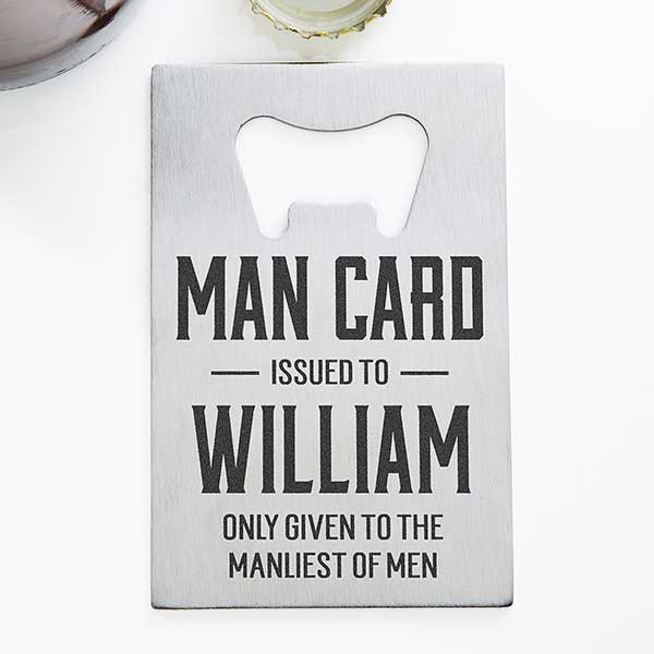 Man Card Personalized Credit Card Size Bottle Opener - 32143