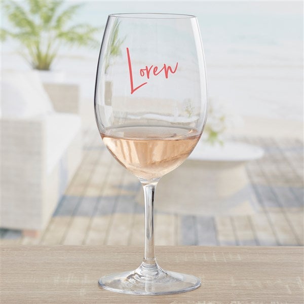 Trendy Script Name Personalized Tritan Stemless Wine Glasses - 32176