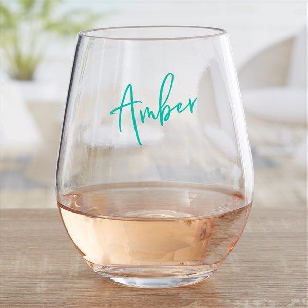 Trendy Script Name Personalized 19 oz Red Wine Glass