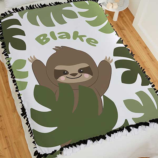 Personalized sloth 2024 blanket