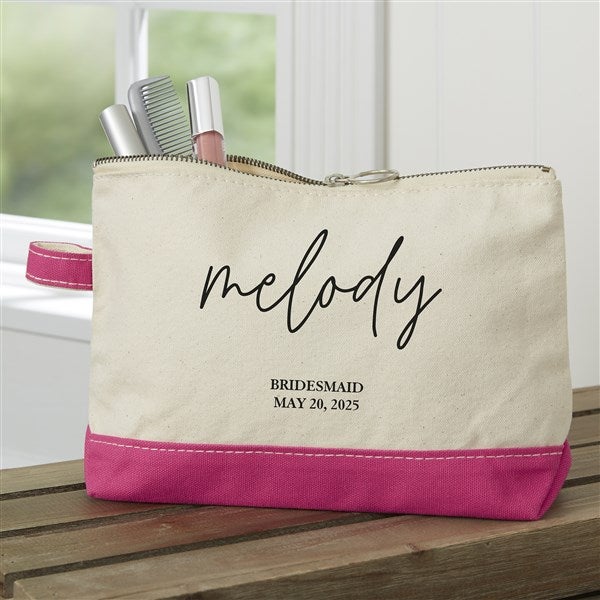 Drawn Together By Love Personalized Bridesmaid Makeup Bags - 32373