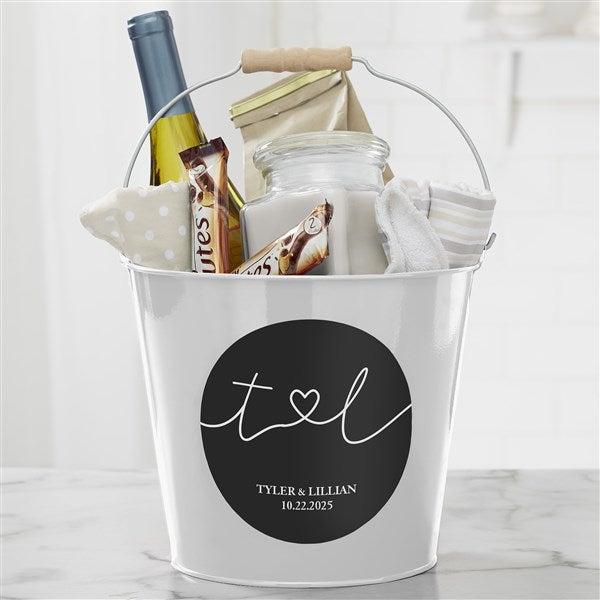 Drawn Together By Love Personalized Metal Buckets - 32398