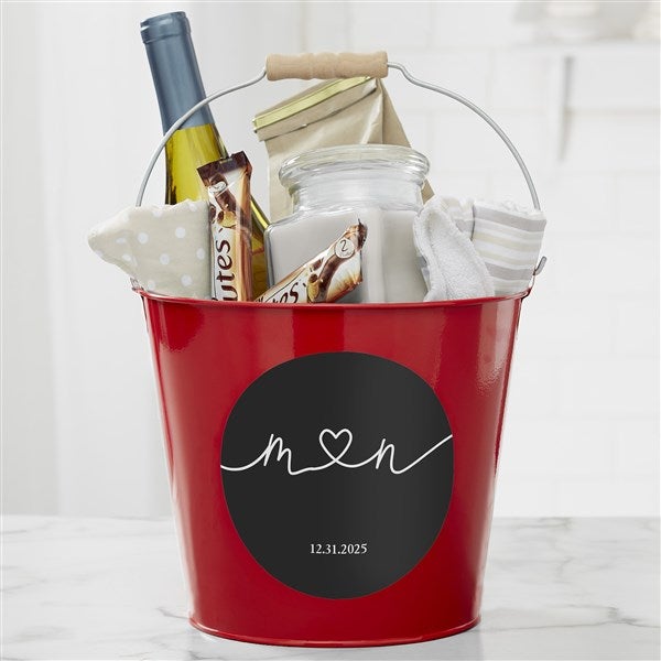 Drawn Together By Love Personalized Metal Buckets - 32398