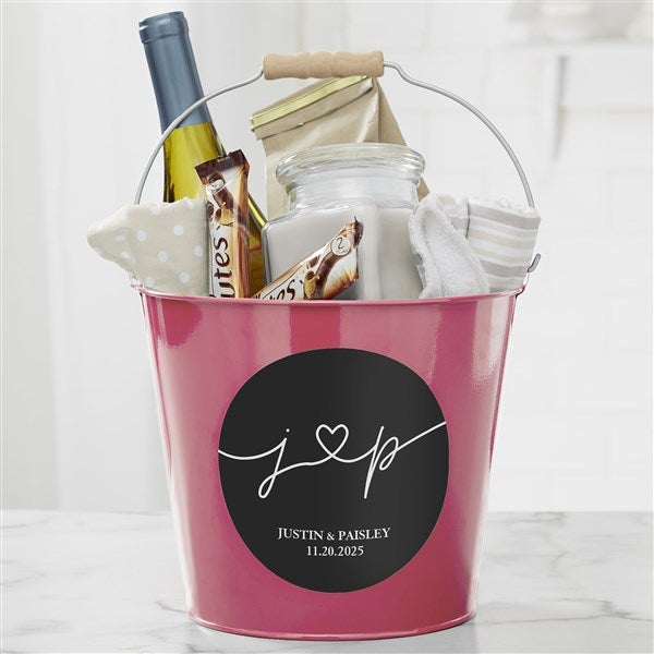 Drawn Together By Love Personalized Metal Buckets - 32398