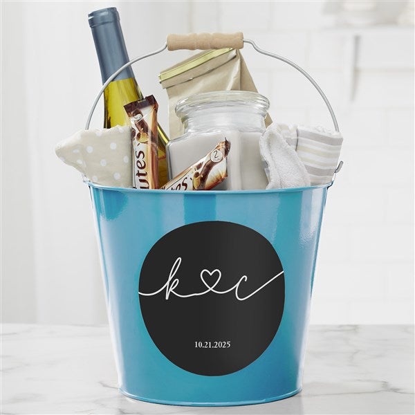 Drawn Together By Love Personalized Metal Buckets - 32398