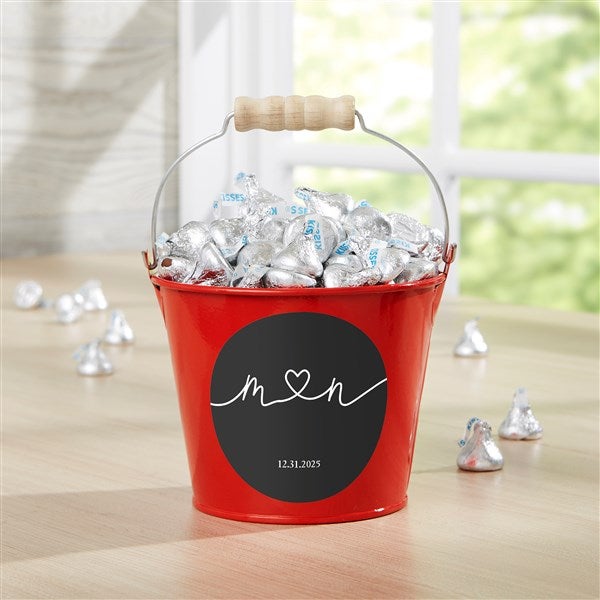 Drawn Together By Love Personalized Metal Buckets - 32398