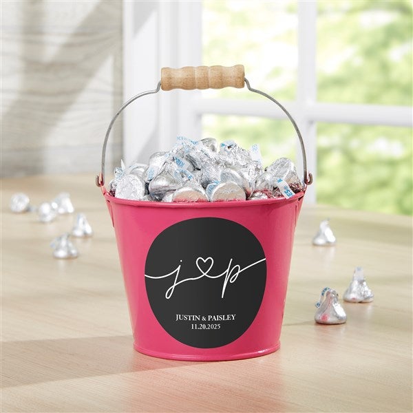 Drawn Together By Love Personalized Metal Buckets - 32398