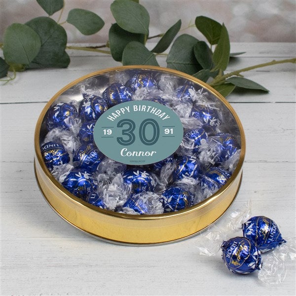 Modern Birthday For Him Personalized Lindt Chocolate Gift Tins - 32456D