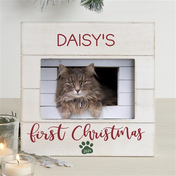 Pet's First Christmas Personalized Shiplap Frames - 32534