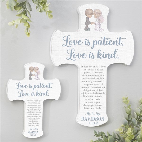 Precious Moments Love Is Patient Personalized Wedding Cross