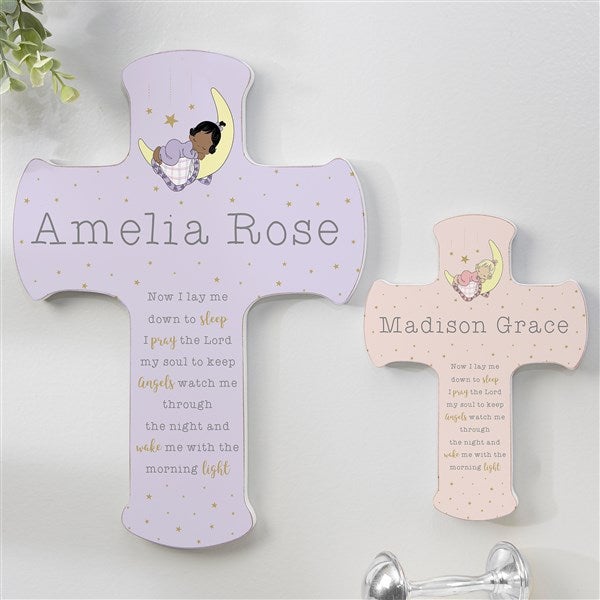 Precious Moments Bedtime Baby Girl Personalized Cross - 5x7