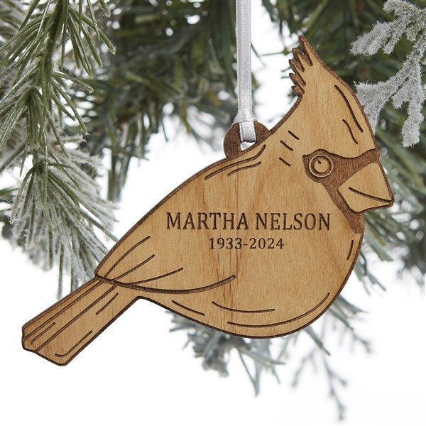 Cardinal Memorial Personalized Wood Ornaments - 32700
