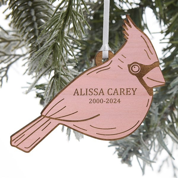 Cardinal Memorial Personalized Wood Ornaments - 32700