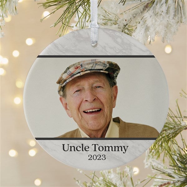 Single Photo Memorial Personalized Photo Ornament - 1 Sided Matte