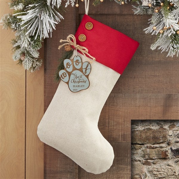 Personalized Holiday Stocking Wood Name Tag