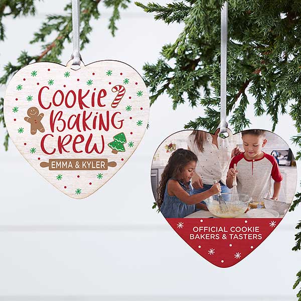 Cookie Baking Crew Personalized Heart Ornaments - 32720