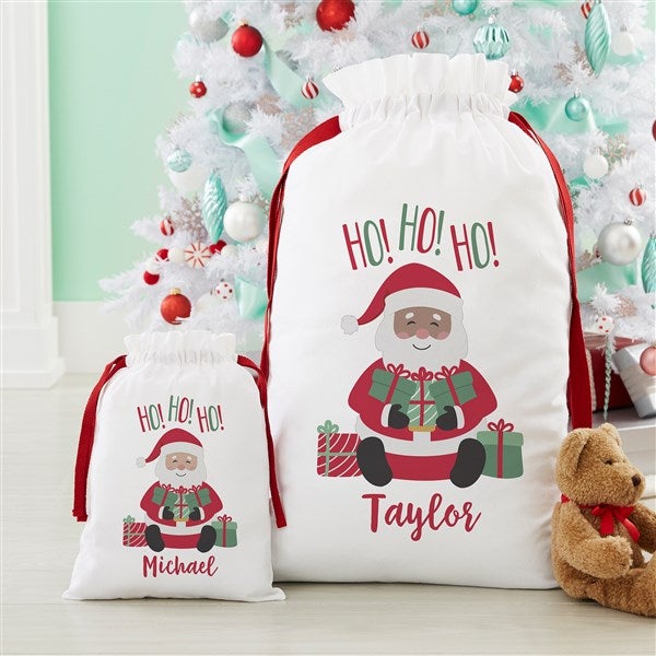 Santa Personalized Canvas Drawstring Santa Sack - 32805