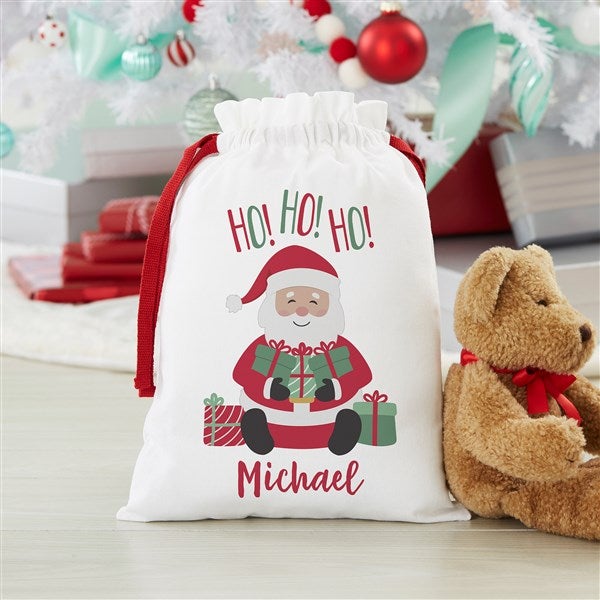 Santa Personalized Canvas Drawstring Santa Sack - 32805