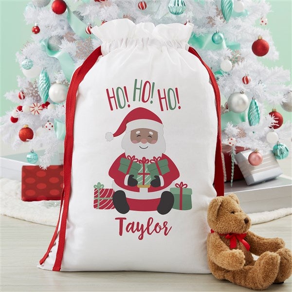 Santa Personalized Canvas Drawstring Santa Sack - 32805