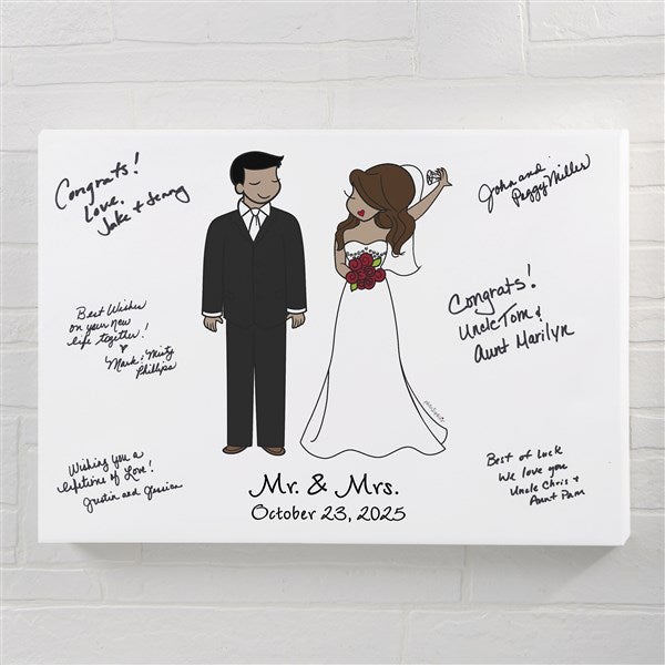 Personalized Canvas Wedding Guest Book - Wedding Couple by philoSophie's - 32851